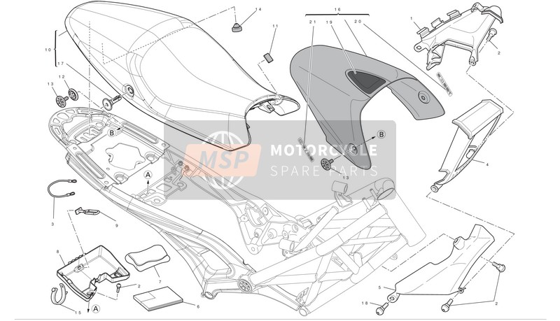 Ducati MONSTER 796 Usa 2011 Zadel voor een 2011 Ducati MONSTER 796 Usa