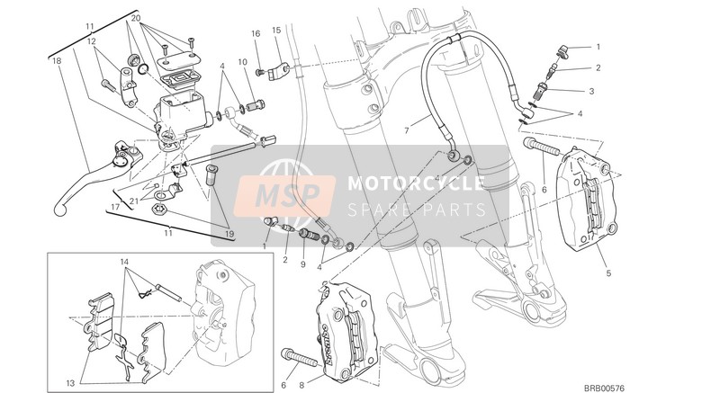 Ducati MONSTER 797 EU 2018 Sistema frenante anteriore per un 2018 Ducati MONSTER 797 EU