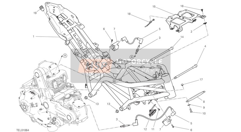 Ducati MONSTER 797 EU 2019 Rahmen für ein 2019 Ducati MONSTER 797 EU