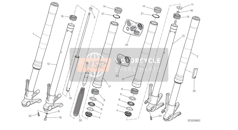 Ducati MONSTER 797 EU 2019 Voorvork voor een 2019 Ducati MONSTER 797 EU