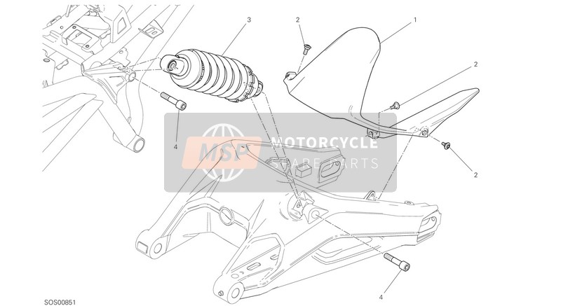 Ducati MONSTER 797 THAI 2018 Achtervering voor een 2018 Ducati MONSTER 797 THAI