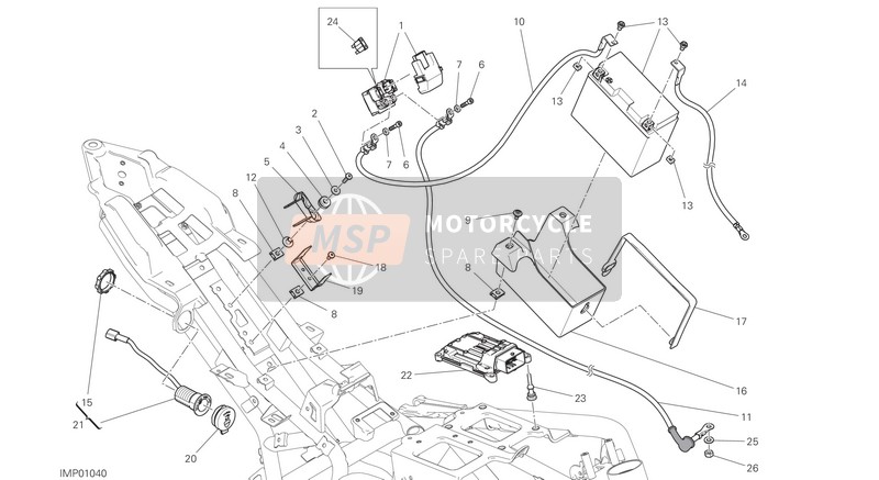 Ducati MONSTER 797 US 2017 Portabatteria per un 2017 Ducati MONSTER 797 US