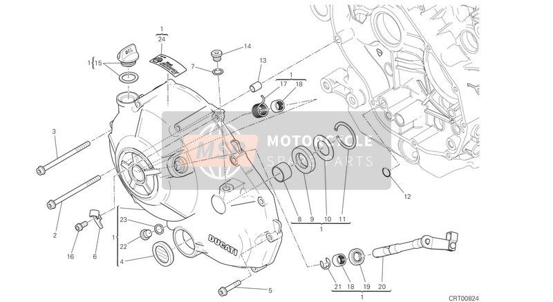 Ducati Monster 797 USA 2019 Koppelingsdeksel voor een 2019 Ducati Monster 797 USA