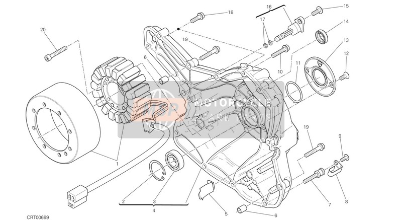 Ducati Monster 797 USA 2019 Coperchio del generatore per un 2019 Ducati Monster 797 USA