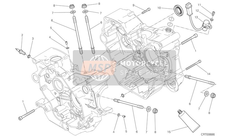 Ducati Monster 797 USA 2019 Medio-Caja del cigüeñal Par para un 2019 Ducati Monster 797 USA