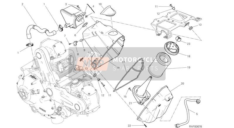 Ducati Monster 797 USA 2020 Lufteinlass - Ölatmer für ein 2020 Ducati Monster 797 USA