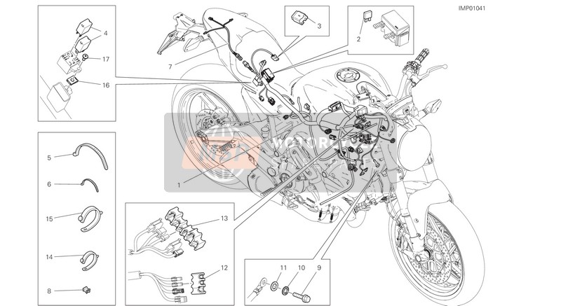 Ducati Monster 797 USA 2020 Faisceau de câblage pour un 2020 Ducati Monster 797 USA