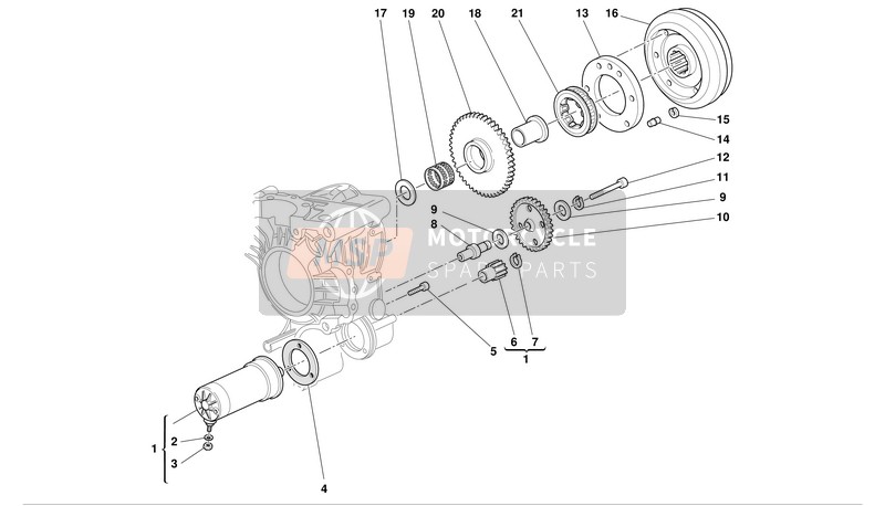 Ducati MONSTER 800 I.E. Eu 2004 Démarreur électrique et allumage pour un 2004 Ducati MONSTER 800 I.E. Eu