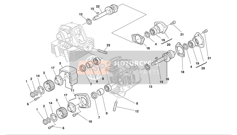 Ducati MONSTER 800 I.E. Eu 2004 Hoofd : Timing voor een 2004 Ducati MONSTER 800 I.E. Eu