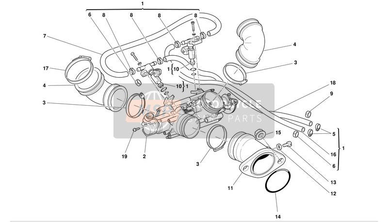 Ducati MONSTER 800 I.E. Eu 2004 Ingresso Condotto per un 2004 Ducati MONSTER 800 I.E. Eu