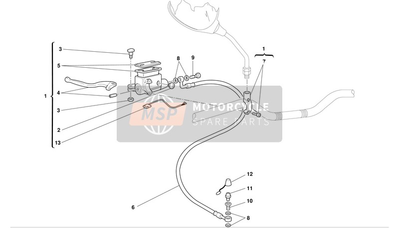 Ducati MONSTER 800 I.E. Eu 2004 Control de embrague para un 2004 Ducati MONSTER 800 I.E. Eu