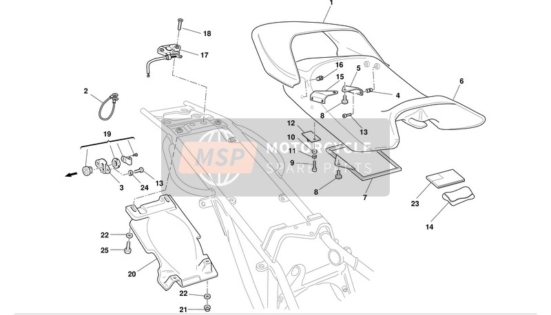 Ducati MONSTER 800 I.E. Usa 2004 Asiento para un 2004 Ducati MONSTER 800 I.E. Usa