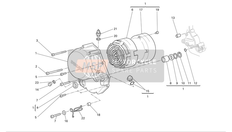 Ducati MONSTER 800 S2R Eu 2007 Embrague-Tapa del cárter lateral para un 2007 Ducati MONSTER 800 S2R Eu