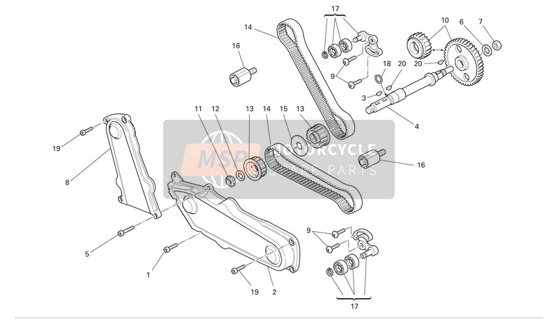 Ducati MONSTER 800 S2R Eu 2007 Timingsysteem voor een 2007 Ducati MONSTER 800 S2R Eu