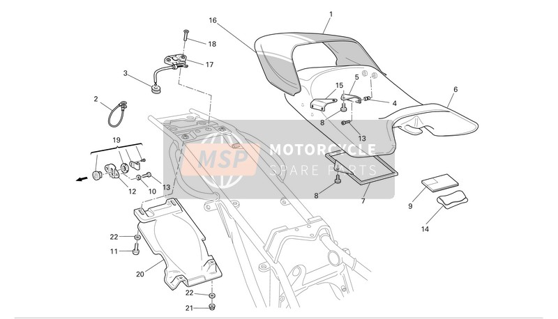 59510253BJ, Cover Pillion Rider Seat Red/white, Ducati, 0