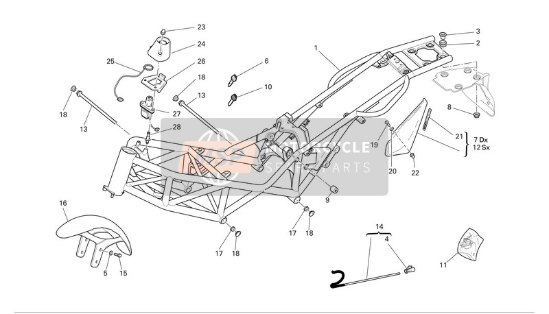 Ducati MONSTER 800 S2R Usa 2007 Frame voor een 2007 Ducati MONSTER 800 S2R Usa