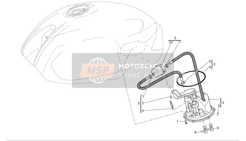 Ducati MONSTER 800 S2R Usa 2007 Système de carburant pour un 2007 Ducati MONSTER 800 S2R Usa