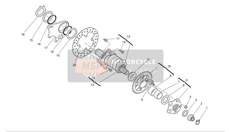 Ducati MONSTER 800 S2R Usa 2007 Rear Wheel Axle for a 2007 Ducati MONSTER 800 S2R Usa