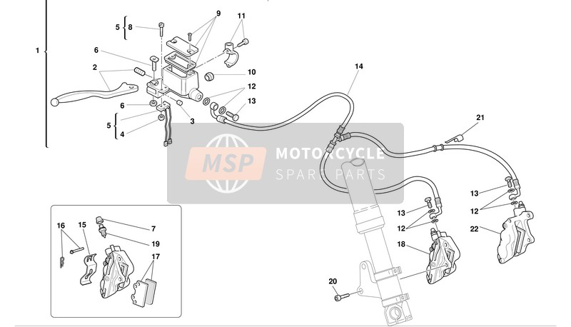 Ducati MONSTER 800S I.E. Usa 2003 Freno anteriore per un 2003 Ducati MONSTER 800S I.E. Usa