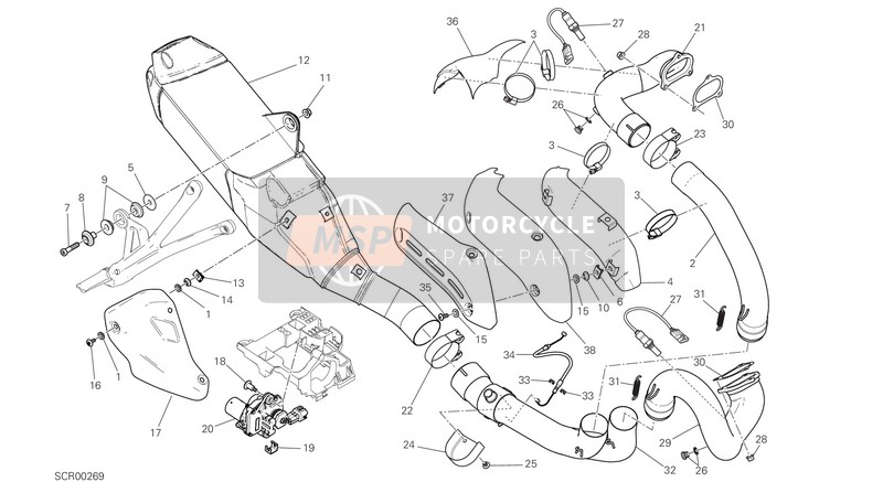 Ducati MONSTER 821 2020 EXHAUST SYSTEM für ein 2020 Ducati MONSTER 821