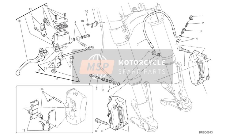 Ducati MONSTER 821 2020 Sistema frenante anteriore per un 2020 Ducati MONSTER 821