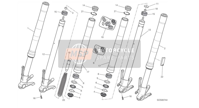 34520571B, Fourche Complete Gauche, Ducati, 0