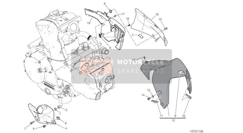 Ducati MONSTER 821 2020 Halbe Verkleidung für ein 2020 Ducati MONSTER 821
