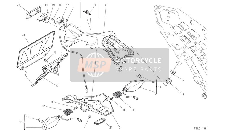 Ducati MONSTER 821 2020 Soporte de placa para un 2020 Ducati MONSTER 821