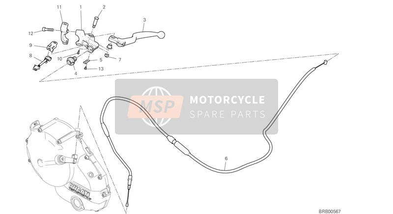 Ducati MONSTER 821 2021 Koppelingsbediening voor een 2021 Ducati MONSTER 821