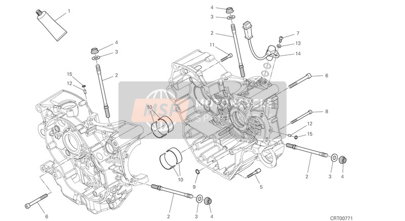 HALF-CRANKCASES PAIR