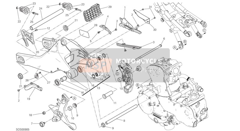 Ducati MONSTER 821 2021 Bras oscillant arrière pour un 2021 Ducati MONSTER 821