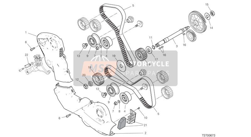 Ducati MONSTER 821 2021 Timingsysteem voor een 2021 Ducati MONSTER 821