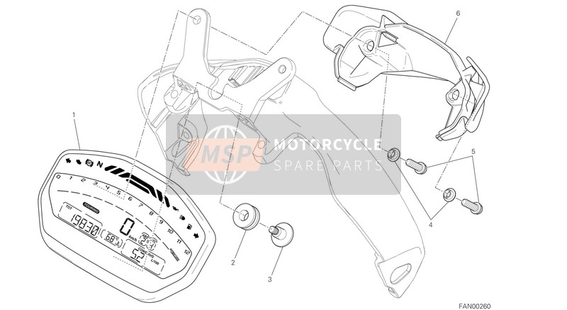 Ducati Monster 821 dark EU 2015 Instrument Panel for a 2015 Ducati Monster 821 dark EU