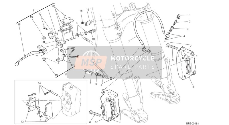 Ducati MONSTER 821 DARK USA 2015 Bremsanlage vorne für ein 2015 Ducati MONSTER 821 DARK USA