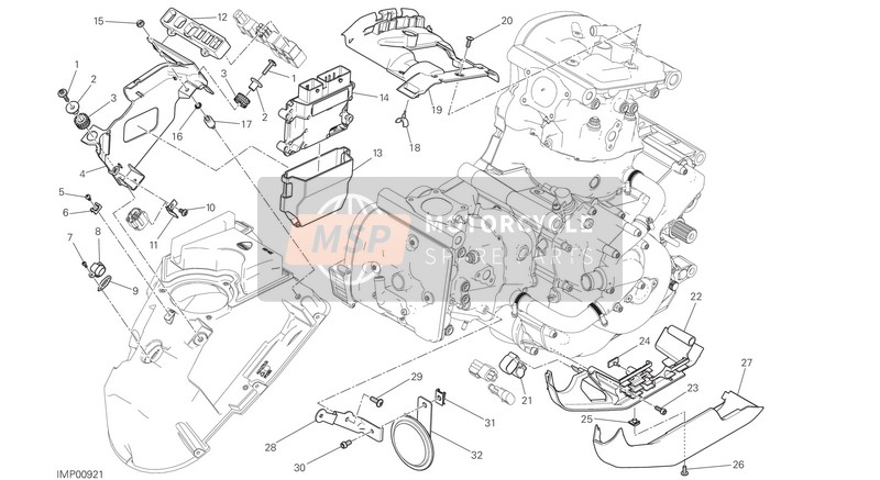 Ducati MONSTER 821 DARK USA 2016 Unità di controllo motore per un 2016 Ducati MONSTER 821 DARK USA