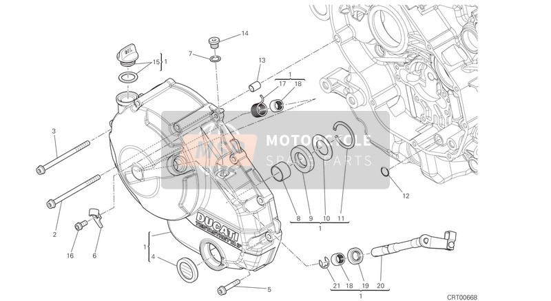 Ducati MONSTER 821 EU 2015 Tapa del embrague para un 2015 Ducati MONSTER 821 EU