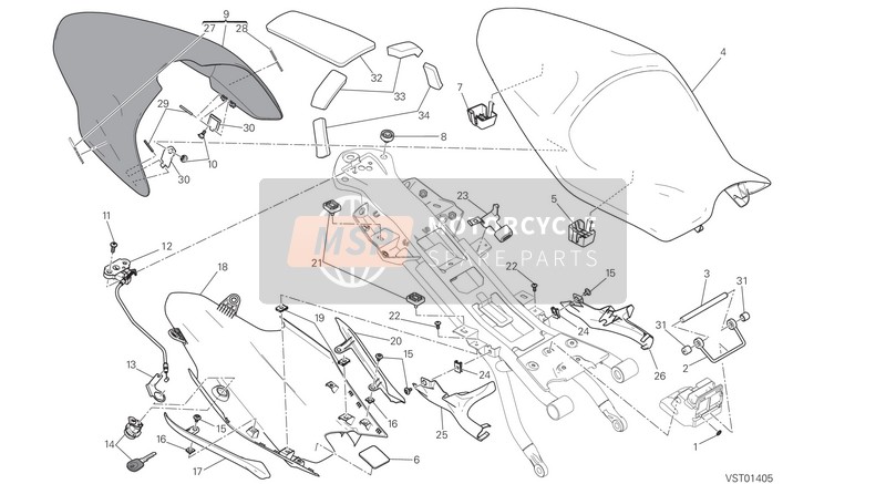 595P2682AA, Zadelhoes Gespoten M821, Ducati, 0