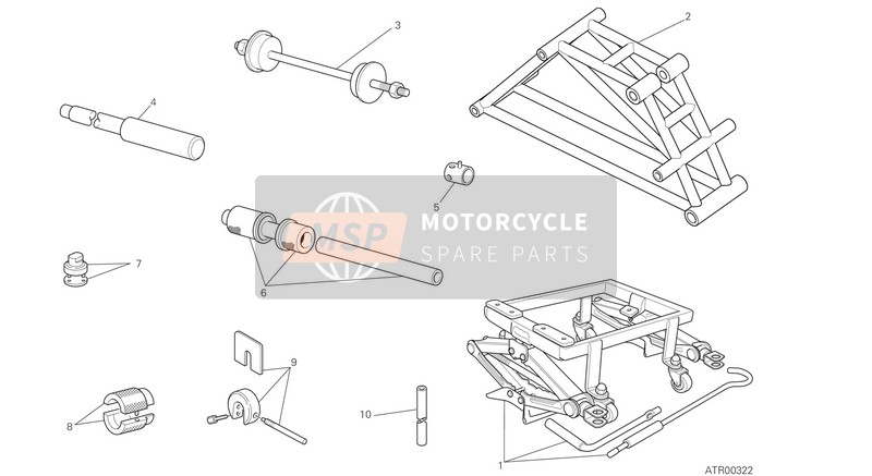 Ducati MONSTER 821 EU 2015 Werkstatt-Servicewerkzeuge, Gestell für ein 2015 Ducati MONSTER 821 EU