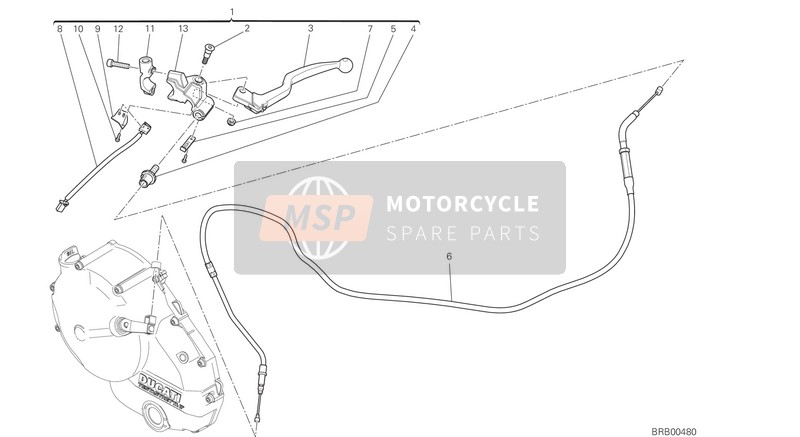 Ducati MONSTER 821 EU 2016 Control de embrague para un 2016 Ducati MONSTER 821 EU