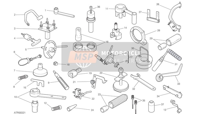 Ducati MONSTER 821 EU 2016 Herramientas de servicio de taller, Motor para un 2016 Ducati MONSTER 821 EU