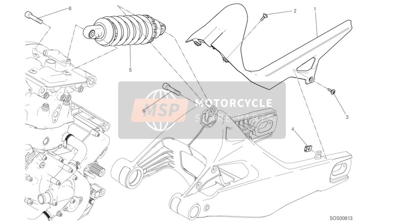 Ducati MONSTER 821 EU 2017 Rear Suspension for a 2017 Ducati MONSTER 821 EU