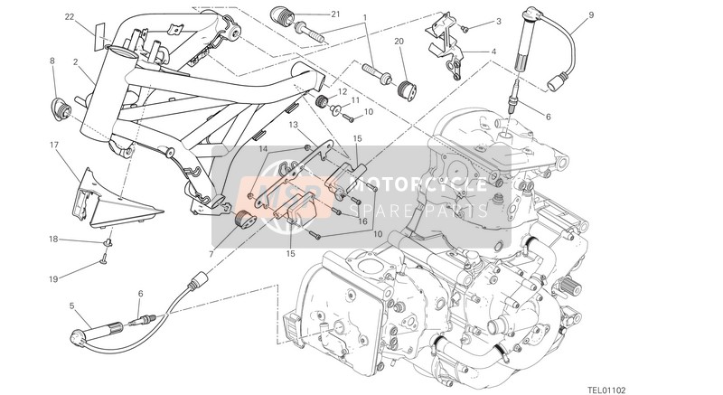 47013091AC, 1406 Frame Zwart Carbon - Wld Dmt, Ducati, 0