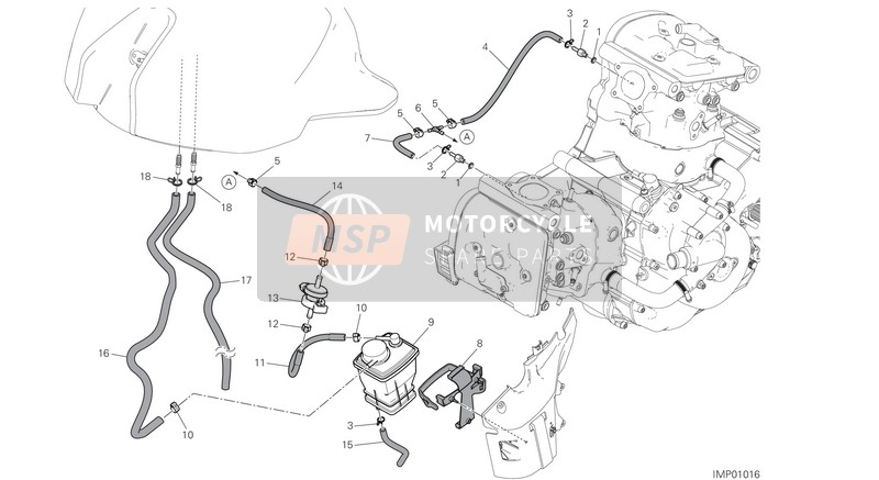 Ducati MONSTER 821 EU 2018 Bote de tubo de aire caliente para un 2018 Ducati MONSTER 821 EU