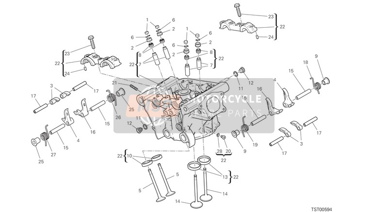 Ducati MONSTER 821 EU 2018 Vertikaler Kopf für ein 2018 Ducati MONSTER 821 EU