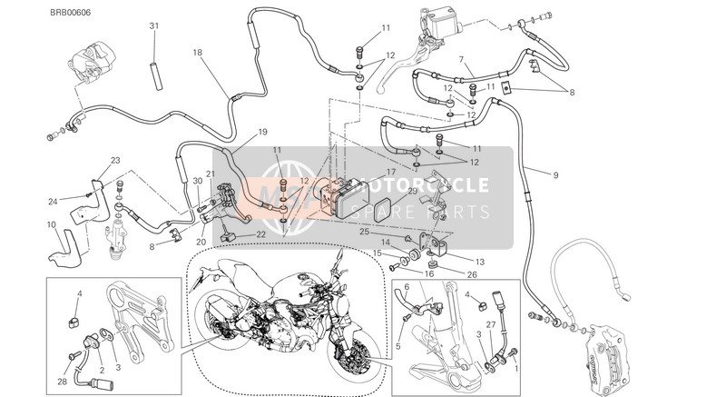Ducati Monster 821 Stealth EU 2019 Anti-Lock Braking System (ABS) for a 2019 Ducati Monster 821 Stealth EU