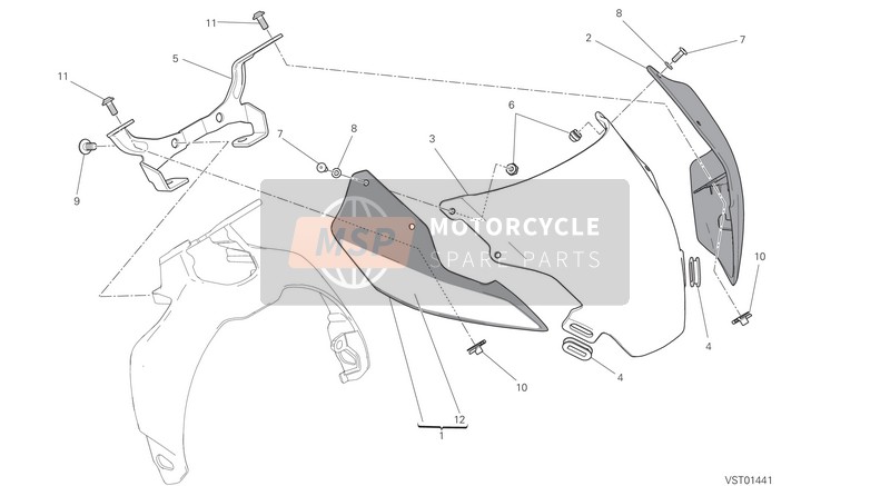 Ducati Monster 821 stripe EU 2016 Carenatura per un 2016 Ducati Monster 821 stripe EU