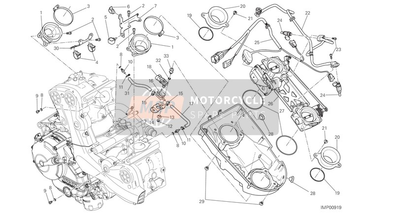 Ducati MONSTER 821 STRIPRES EU 2015 Throttle Body for a 2015 Ducati MONSTER 821 STRIPRES EU