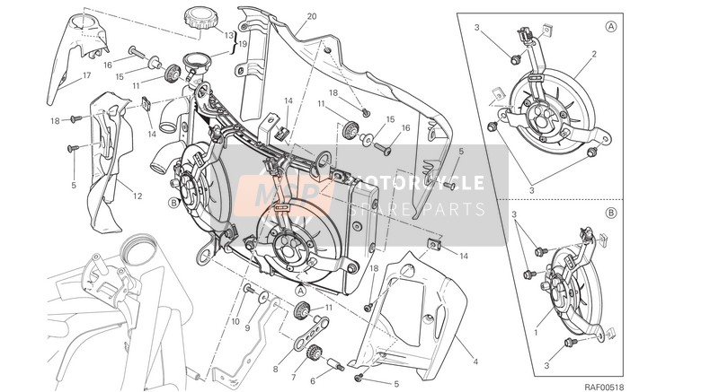 Ducati MONSTER 821 USA 2015 Refroidisseur d'eau pour un 2015 Ducati MONSTER 821 USA
