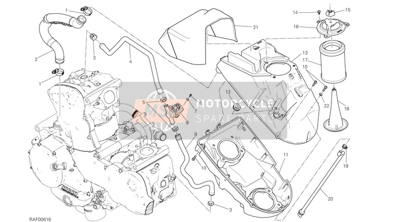 Ducati MONSTER 821 USA 2019 Air Intake - Oil Breather for a 2019 Ducati MONSTER 821 USA