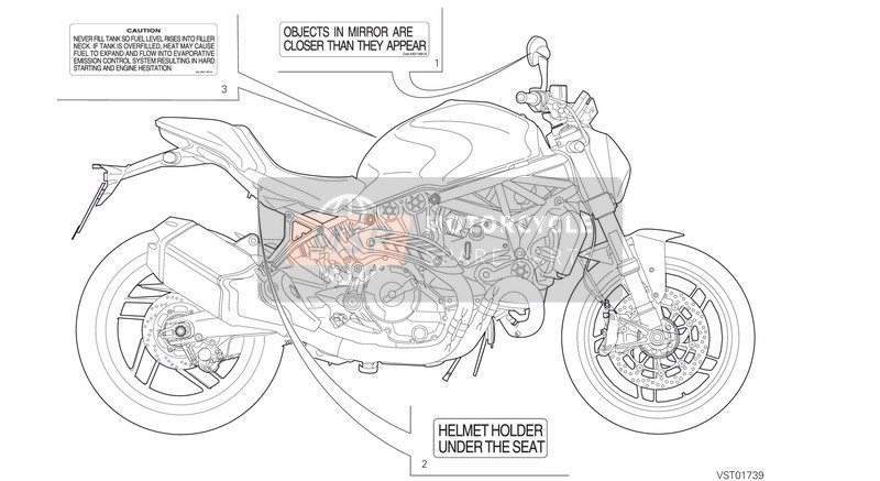Ducati MONSTER 821 USA 2019 Positioning Plates for a 2019 Ducati MONSTER 821 USA